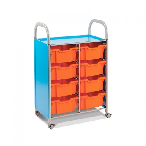 Callero Trolley Duplo com Tabuleiros Fundos Azul