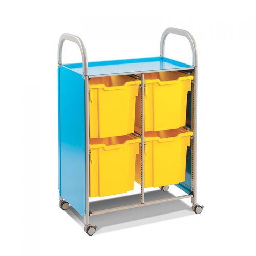 Callero Trolley Duplo com Tabuleiros Jumbo Azul