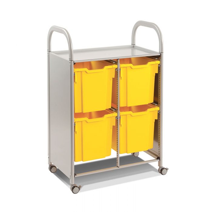 Callero Trolley Duplo com Tabuleiros Jumbo Cinza