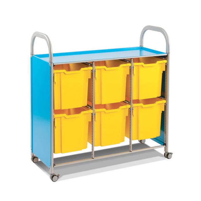 Callero Trolley Triplo com Tabuleiros Jumbo Azul